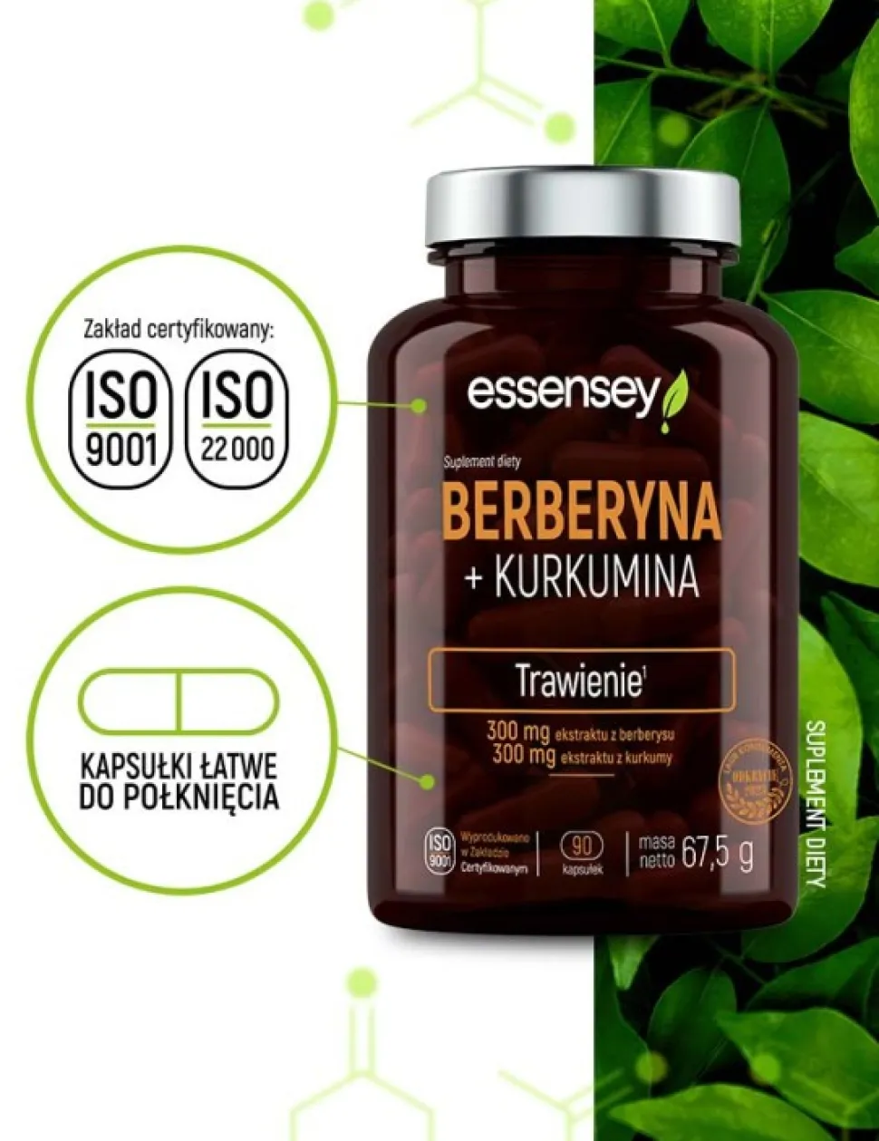 Essensey Berberyna + Kurkumina, kapsułki, 90 szt.