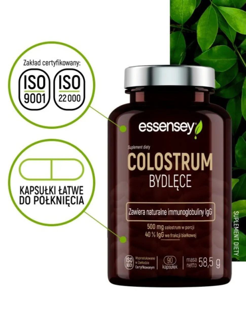 Essensey Colostrum Bydlęce, kapsułki, 90 szt.