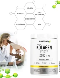 Essensey Kolagen Forte 12 500 mg, proszek, mango - pomarańcza, 400 g