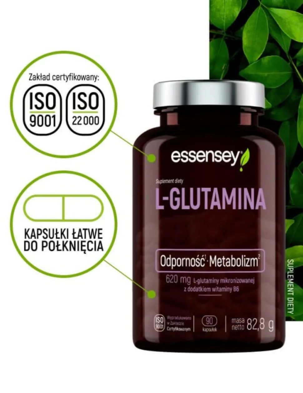 Essensey L-Glutamina, kapsułki, 90 szt.