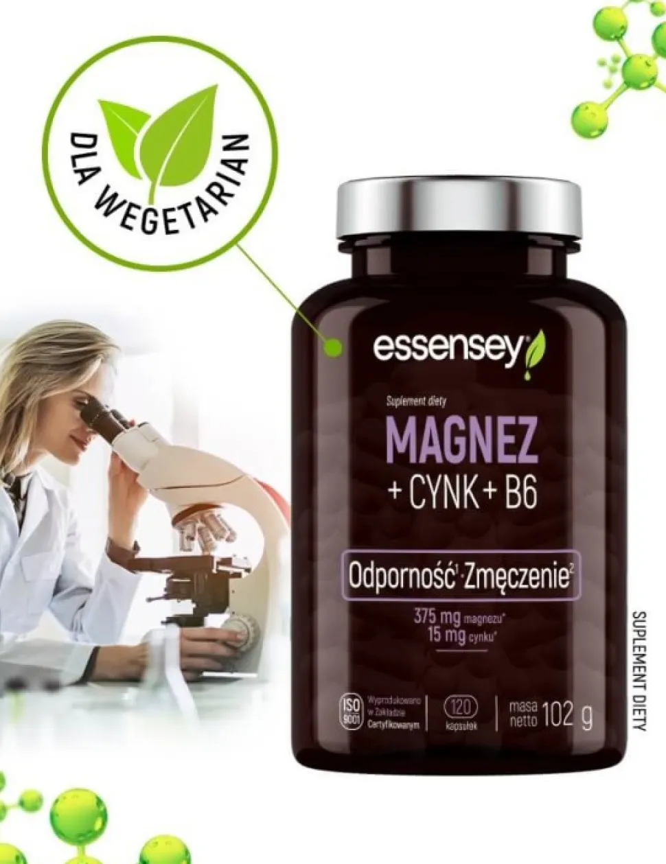 Essensey Magnez + Cynk + B6, kapsułki, 120 szt.