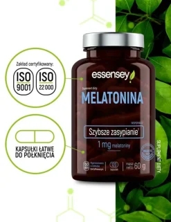Essensey Melatonina, Szybsze zasypianie, kapsułki, 120 szt.