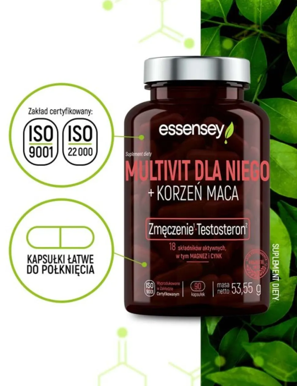 Essensey Multivit Dla Niego + Korzeń Maca, kapsułki, 90 szt.