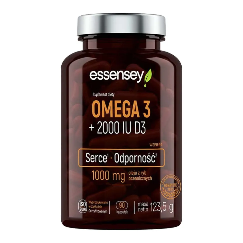 Essensey Omega 3 + 2000 IU D3, kapsułki, 90 szt.