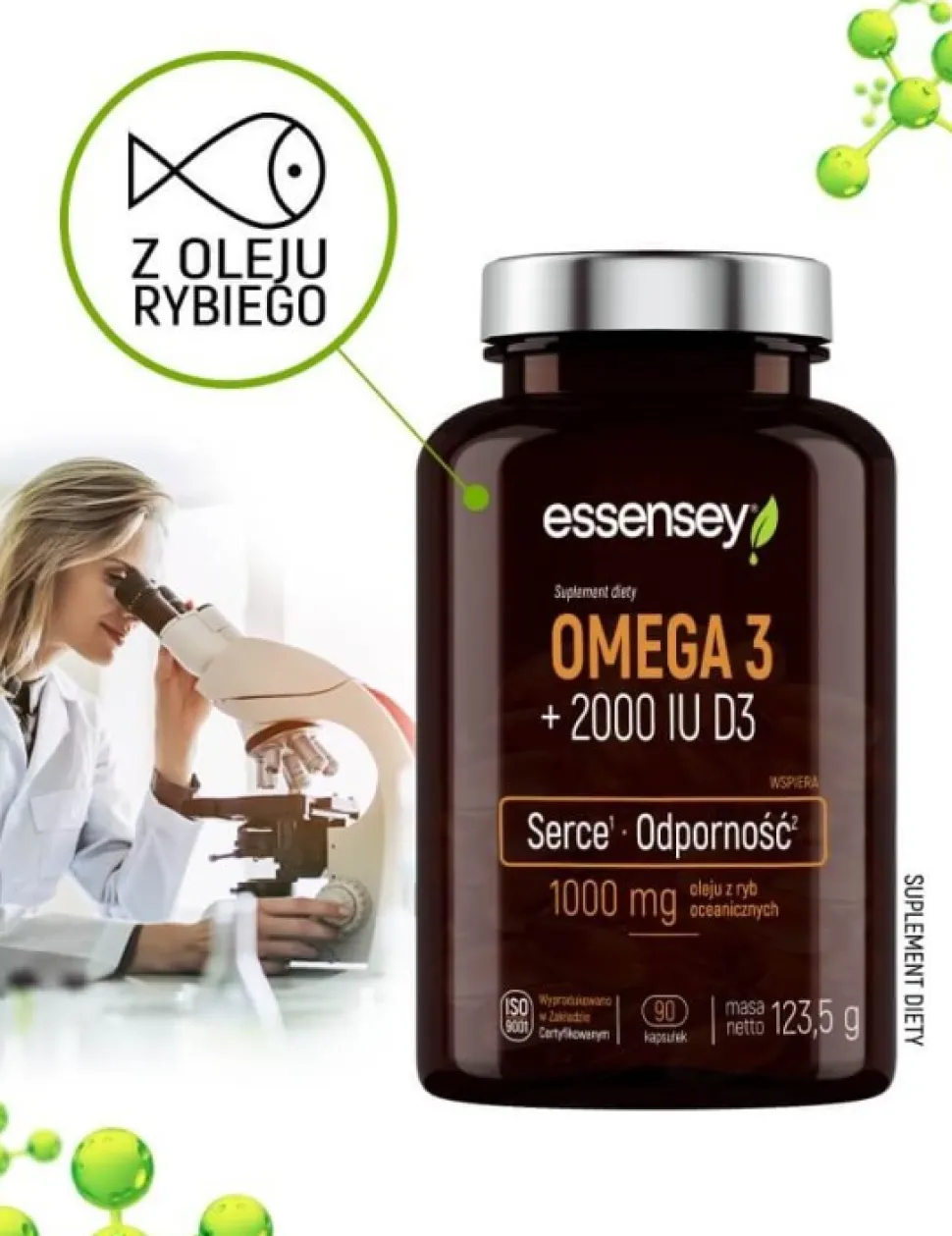 Essensey Omega 3 + 2000 IU D3, kapsułki, 90 szt.