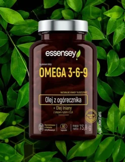 Essensey Omega 3-6-9, Olej z ogórecznika, kapsułki, 90 szt.