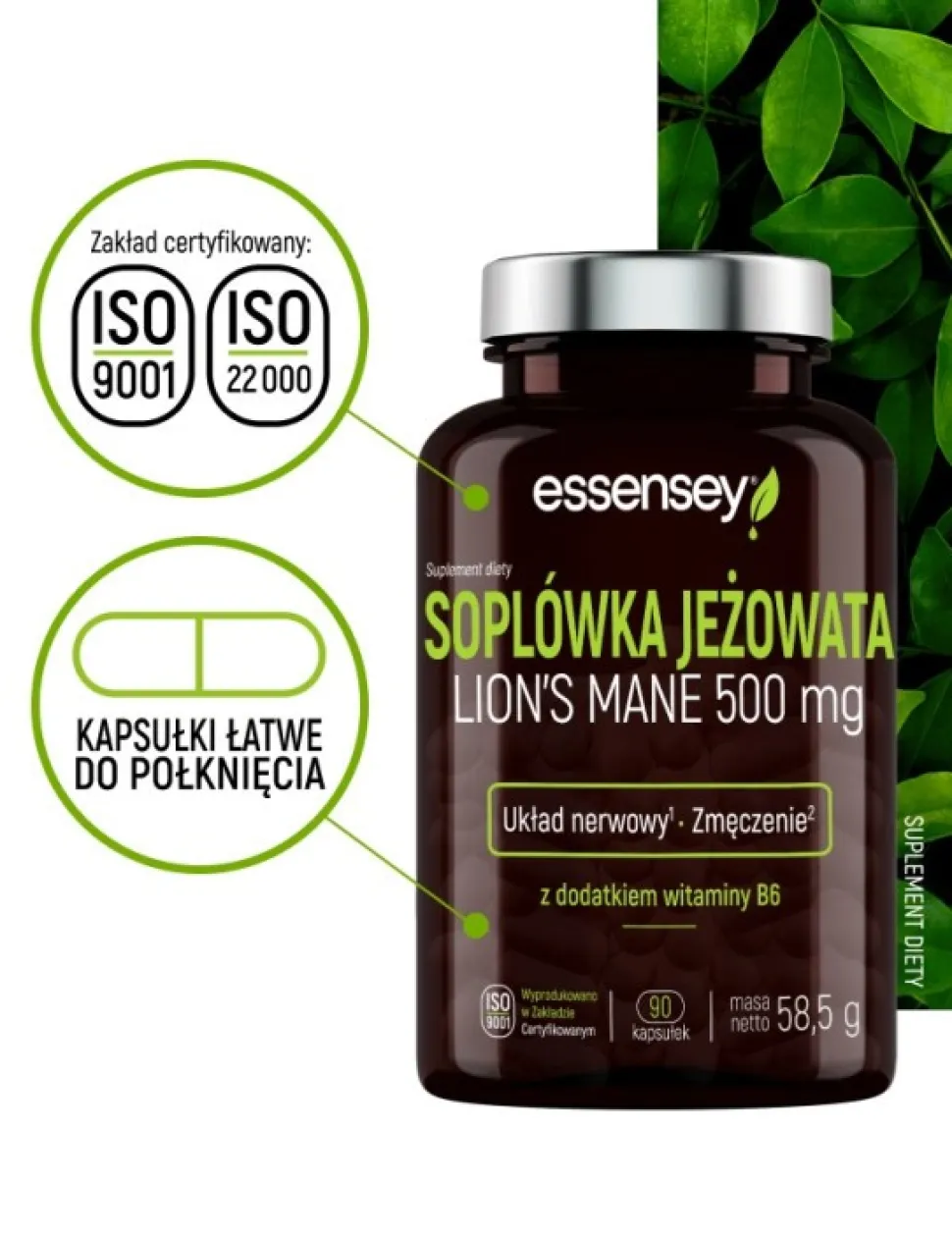 Essensey Soplówka Jeżowata, kapsułki, 90 szt.