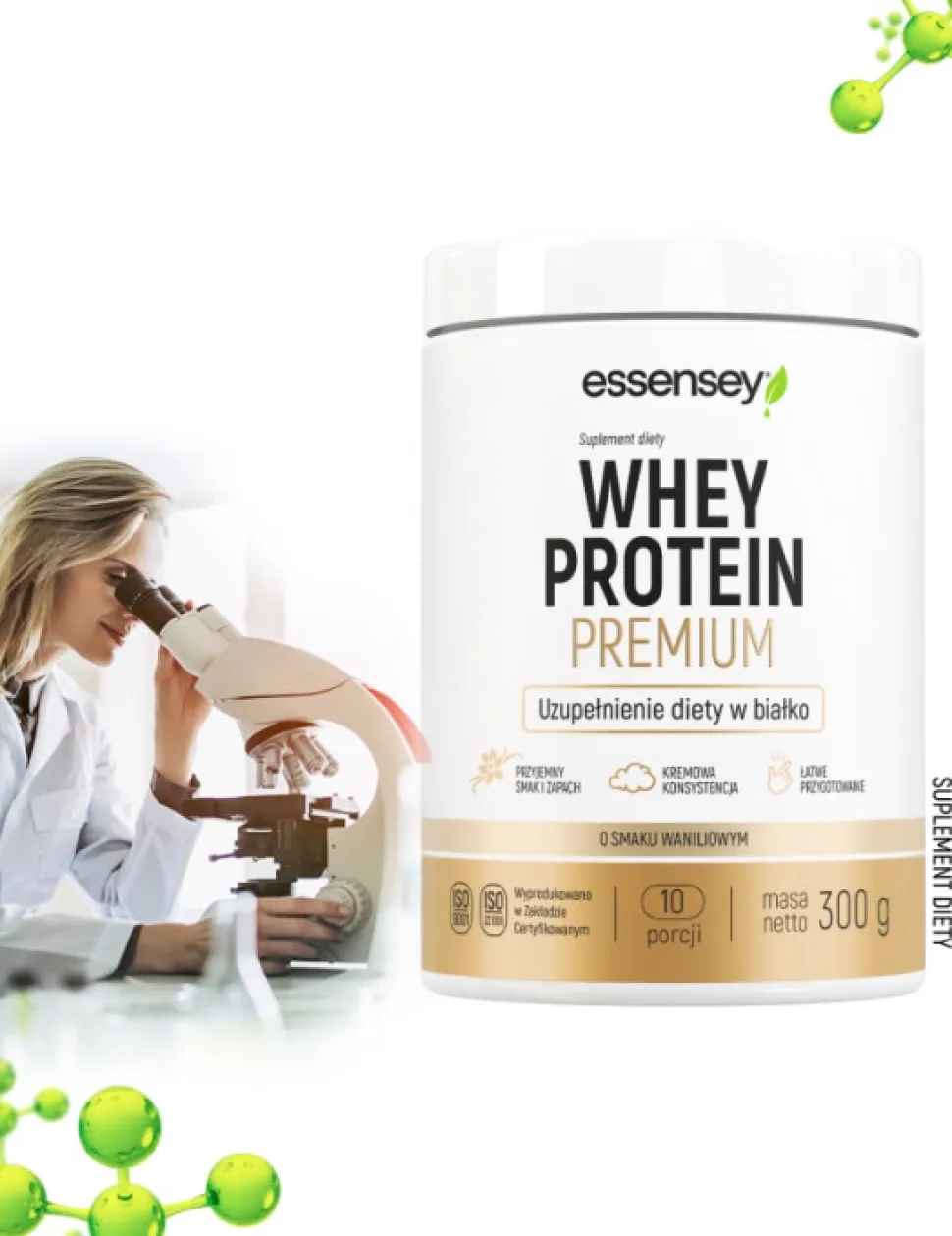 Essensey Whey Protein Premium, proszek, smak waniliowy, 300 g