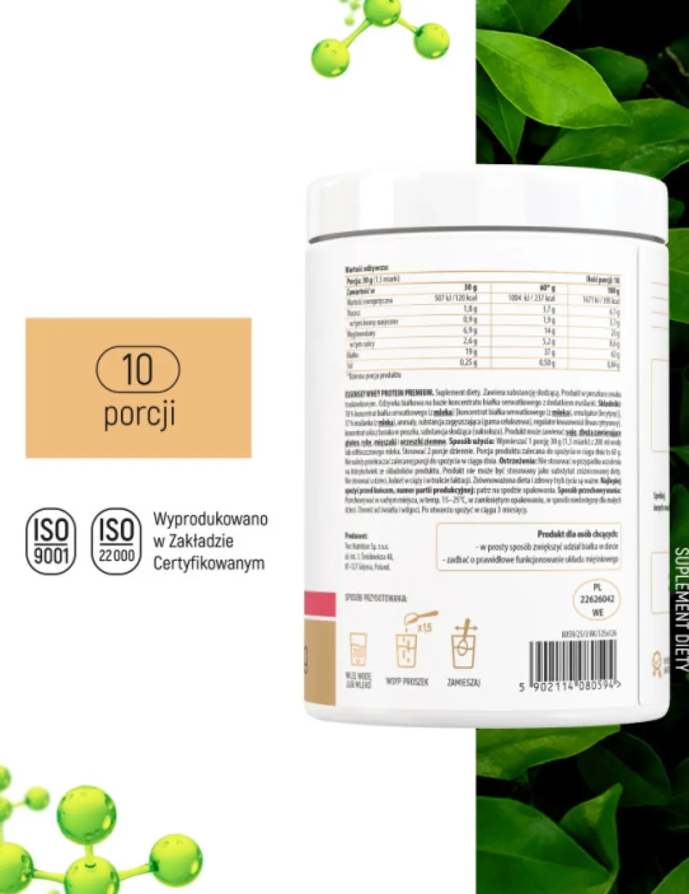 Essensey Whey Protein Premium, proszek, smak truskawkowy, 300 g