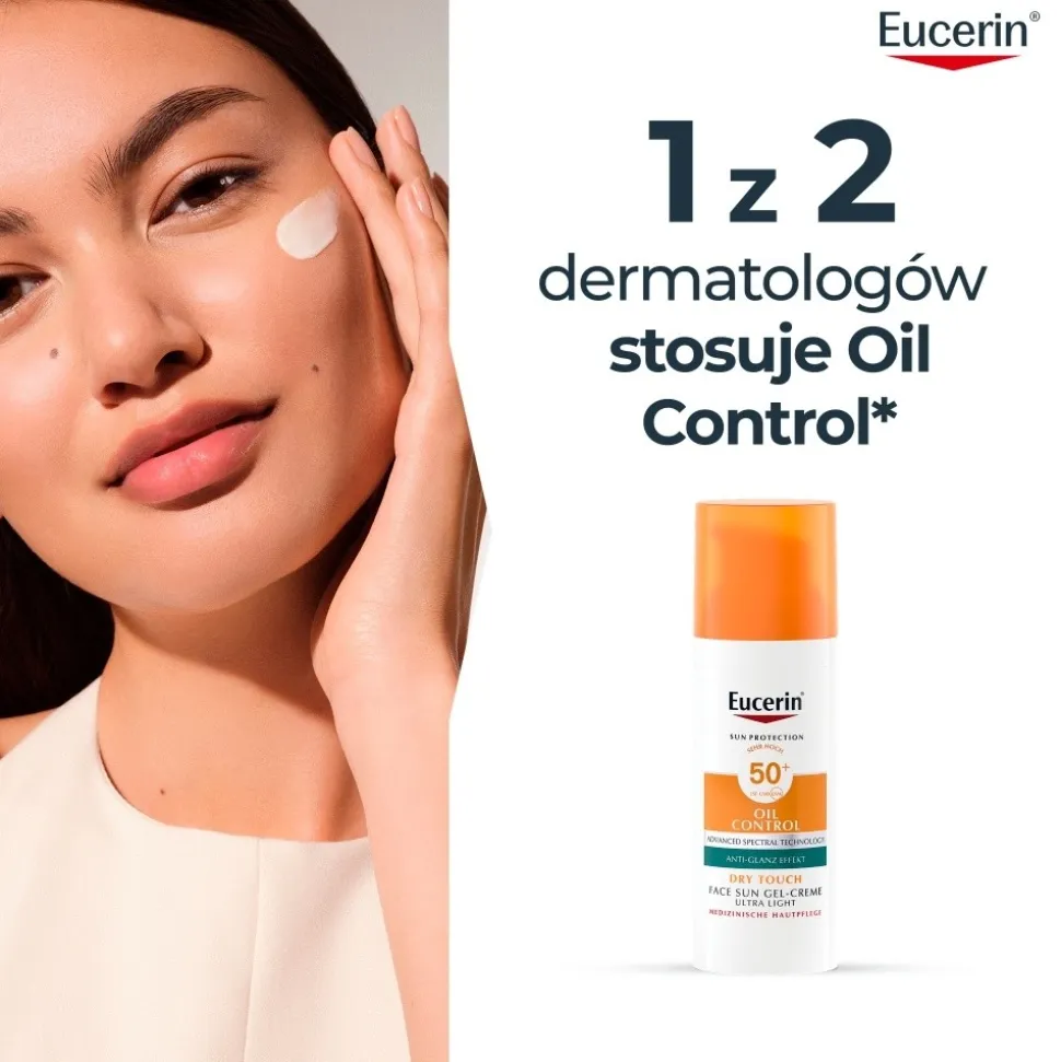 Eucerin Oil Control Dry Touch, żel-krem ochronny SPF 50+, 50 ml
