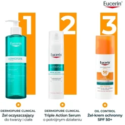 Eucerin Oil Control Dry Touch, żel-krem ochronny SPF 50+, 50 ml