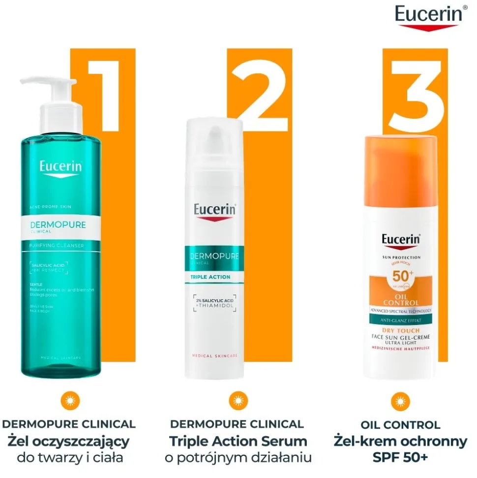 Eucerin Oil Control Dry Touch, żel-krem ochronny SPF 50+, 50 ml