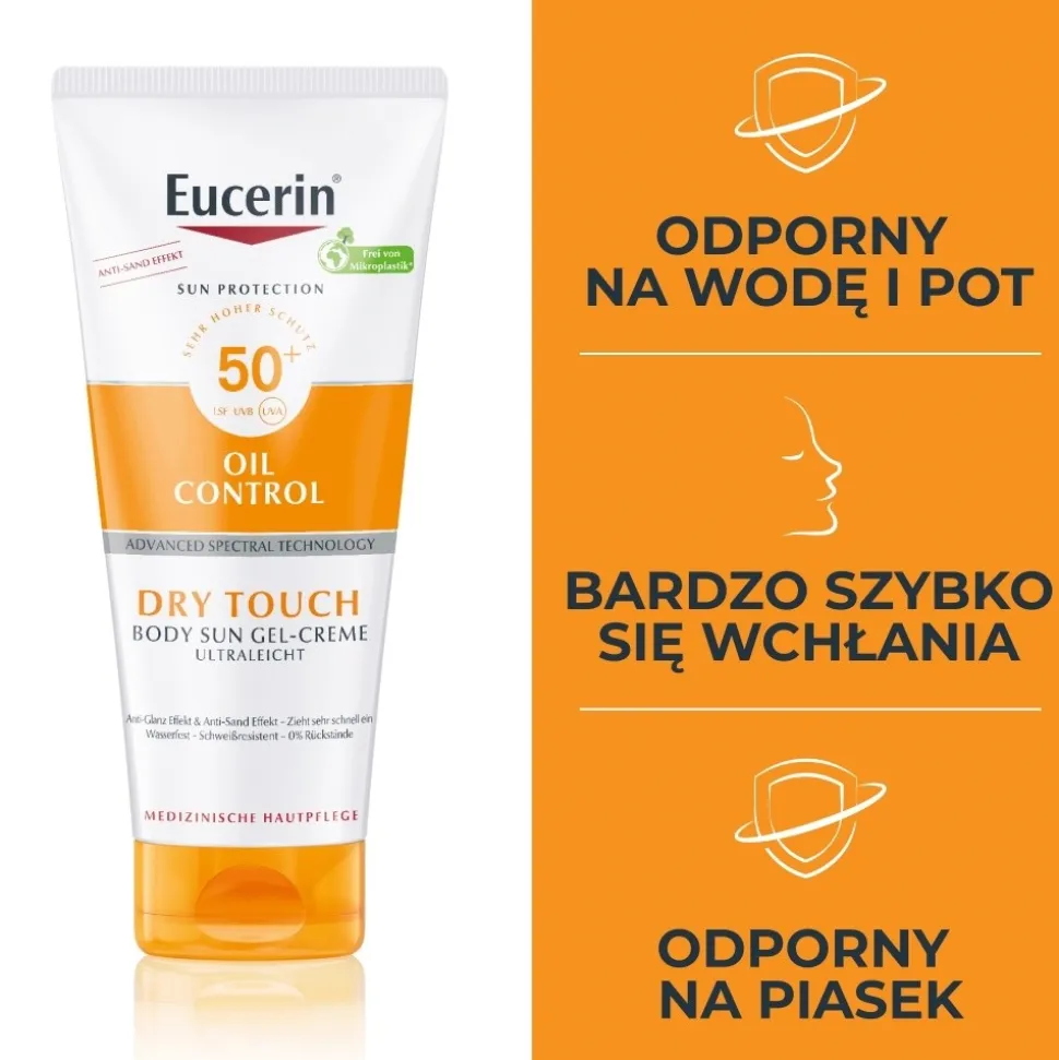 Eucerin Sun Oil Control SPF50+ Dry Touch, żel-krem ochronny, 200 ml
