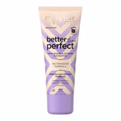 Eveline Cosmetics Better Than Perfect, nawilżająco-kryjący podkład z formułą No Transfer, 05 Creamy Beige, 30 ml