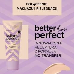 Eveline Cosmetics Better Than Perfect, nawilżająco-kryjący podkład z formułą No Transfer, 04 Natural Beige, 30 ml