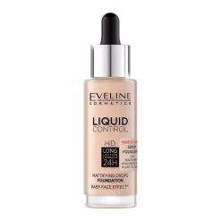 Eveline Liquid Control HD, matujący podkład do twarzy nr 010, 32 ml