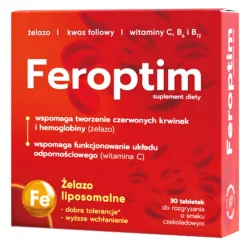 Feroptim, tabletki do rozgryzania, smak czekoladowy, 30 szt.