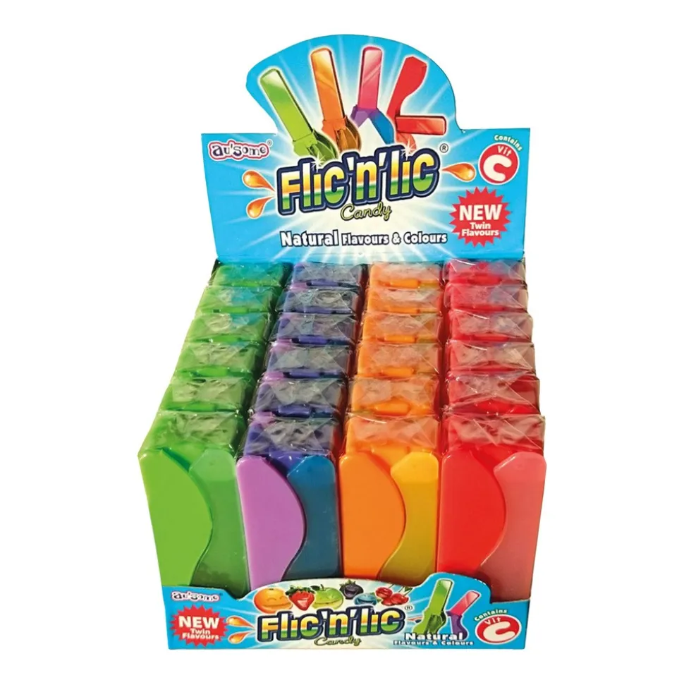 Flic n Lic, Trzask, lizaki, mieszanka smaków owocowych, display, 24 szt.