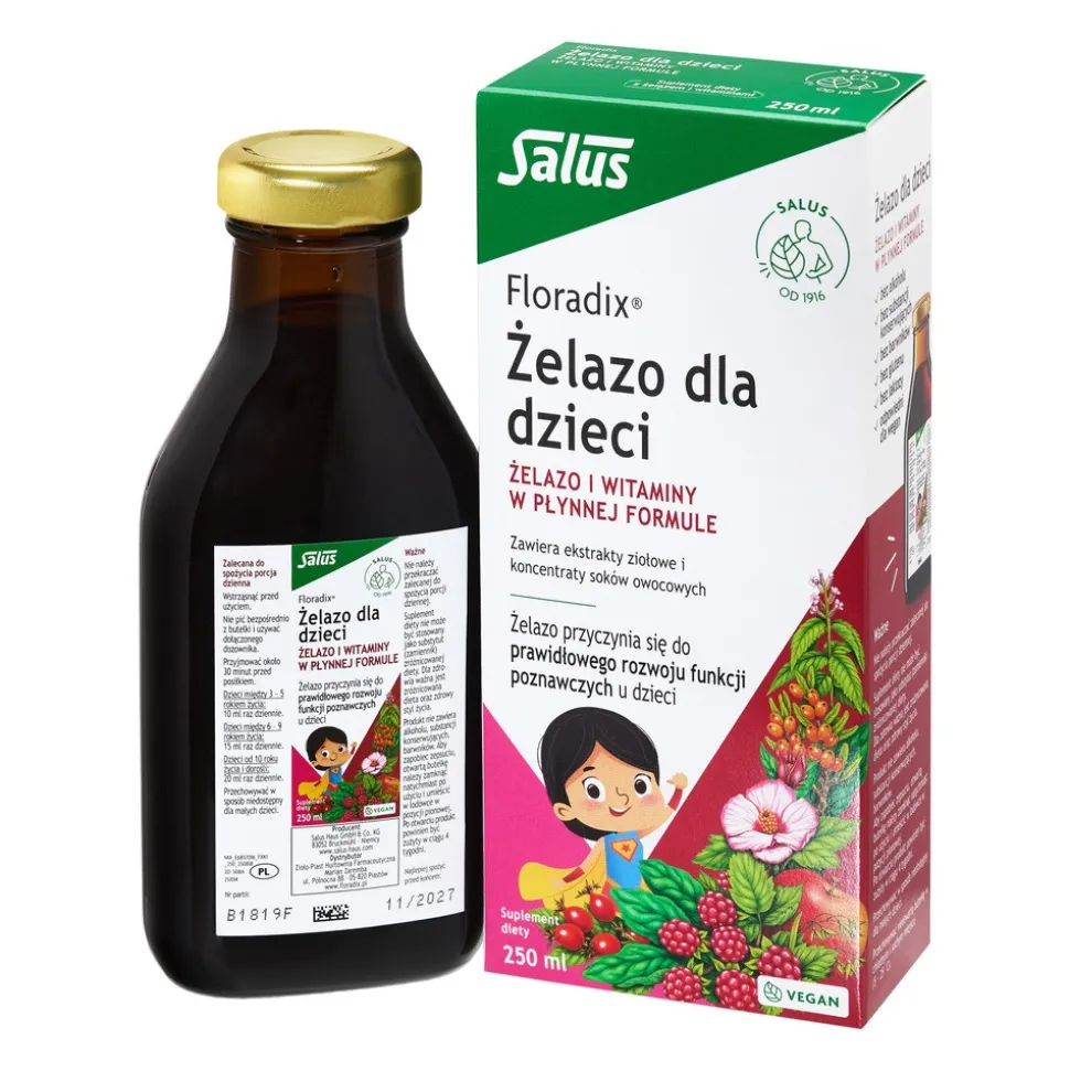 Floradix, Żelazo dla dzieci, płyn, 250 ml