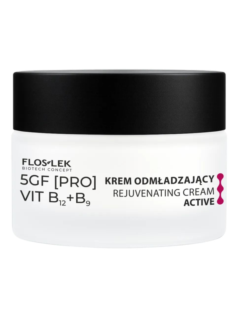 Flos-Lek Active, krem odmładzający do twarzy 5GF VIT B12+B9, 50 ml
