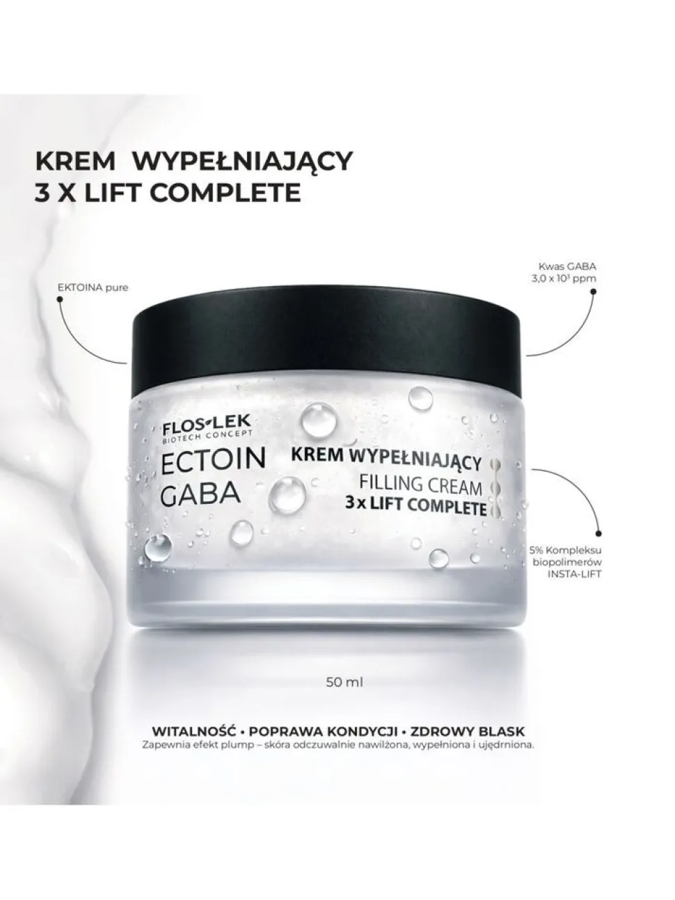 Flos-Lek Biotech Concept Ectoin Gaba, krem wypełniający, 50 ml