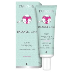 Flos-Lek Laboratorium, Balance T-zone, krem korygujący z kwasami AHA i PHA, 50 ml