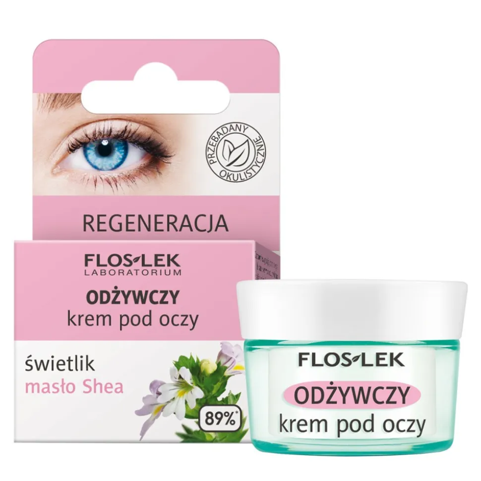 Flos-Lek Laboratorium, odżywczy krem pod oczy świetlik i masło Shea, Regeneracja, 15ml