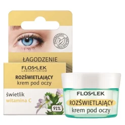 Flos-Lek Laboratorium, rozświetlający krem pod oczy świetlik i witamina C, Łagodzenie, 15 ml