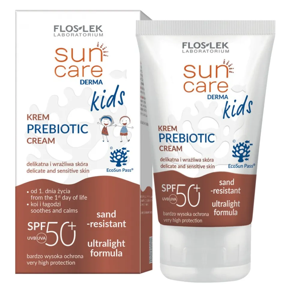 FlosLek Laboratorium Sun Care Derma Kids, krem Prebiotic SPF 50+, 50 ml