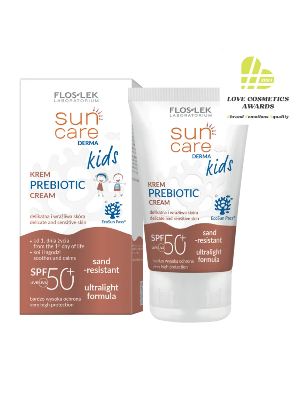 FlosLek Laboratorium Sun Care Derma Kids, krem Prebiotic SPF 50+, 50 ml