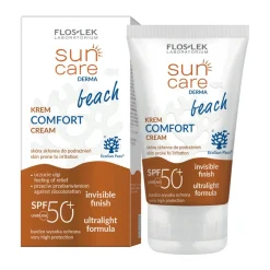 FlosLek Laboratorium Sun Care Derma Beach, krem do twarzy i ciała SPF 50+, 50 ml
