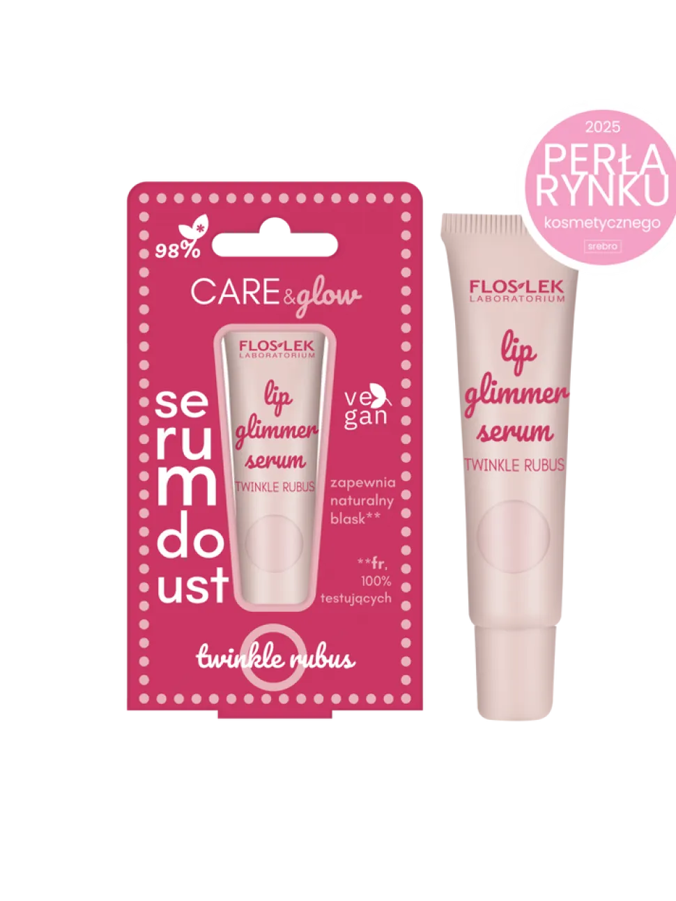Flos-Lek Lip Care Glimmer, serum do ust, twinkle rubus, 14 g