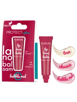 Flos-Lek Lip Care, lanobalsam do ust, bubble red, 12 g