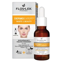 Flos-Lek Pharma Dermoexpert, White & Beauty, rozjaśniający peeling kwasowy, 30ml