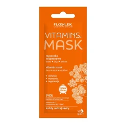 Flos-Lek Vitamins, maseczka witaminowa, twarz, szyja, dekolt, 6 ml