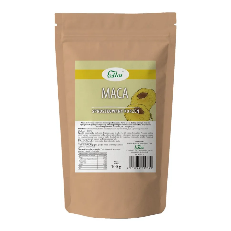 Flos, Maca sproszkowany korzeń, 100 g