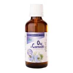 Flos, Olej z czarnuszki, tłoczony na zimno, krople, 50 ml