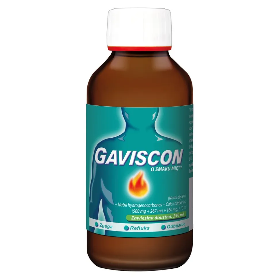 Gaviscon o smaku mięty, zawiesina doustna, 250 ml