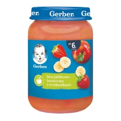 Gerber Deser, mus jabłkowo-bananowy z truskawkami, 6 m+, 190 g