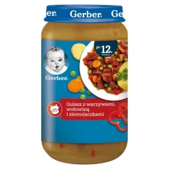 Gerber, gulasz z warzywami, wołowiną i ziemniaczkami, 12 m+, 250 g