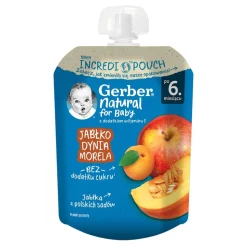 Gerber Natural, Deserek Jabłko dynia morela, tubka, 6 m+, 80 g