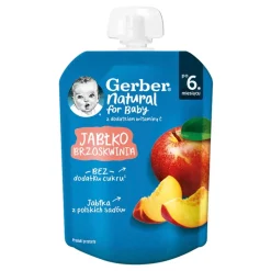 Gerber Natural, Deserek jabłko, brzoskwinia, tubka, 6 m+, 80 g