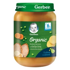 Gerber Organic, bukiet jarzyn z cielęcinką i ziemniaczkami, 6 m+, 190 g