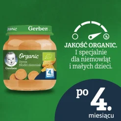 Gerber Organic, Dynia słodki ziemniak, 4 m+, 125 g