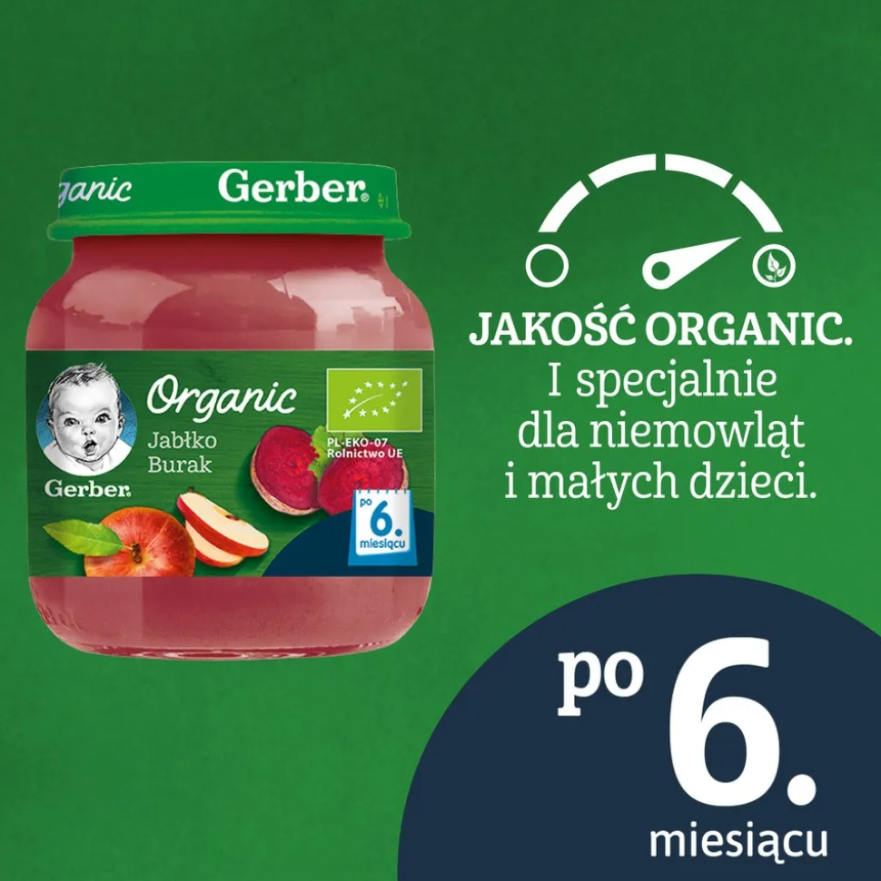 Gerber Organic, Jabłko burak, 6 m+, 125 g