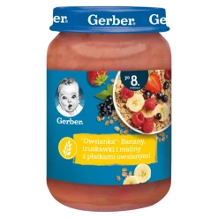 Gerber Owsianka, banany, truskawki, maliny z płatkami owsianymi, 8 m+, 190 g