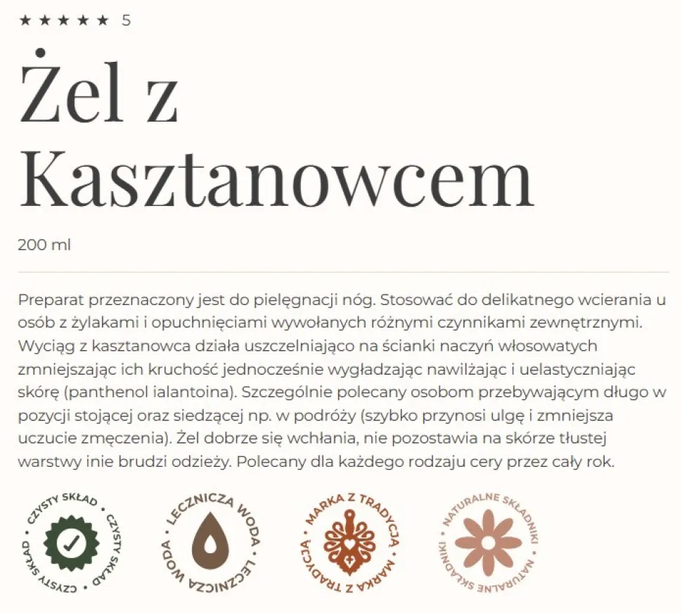Gorvita, żel z kasztanowcem na przemęczone nogi, 200 ml