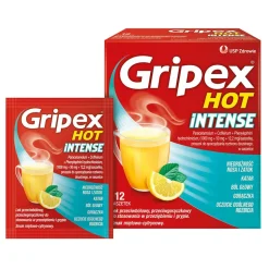Gripex Hot Intense, proszek do sporządzenia roztworu doustnego, 12 saszetek
