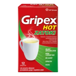 Gripex Hot Zatoki, proszek do sporządzania roztworu doustnego, 12 saszetek