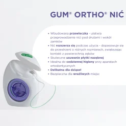 Gum Ortho Floss, nić dentystyczna ortodontyczna, 50 odcinków